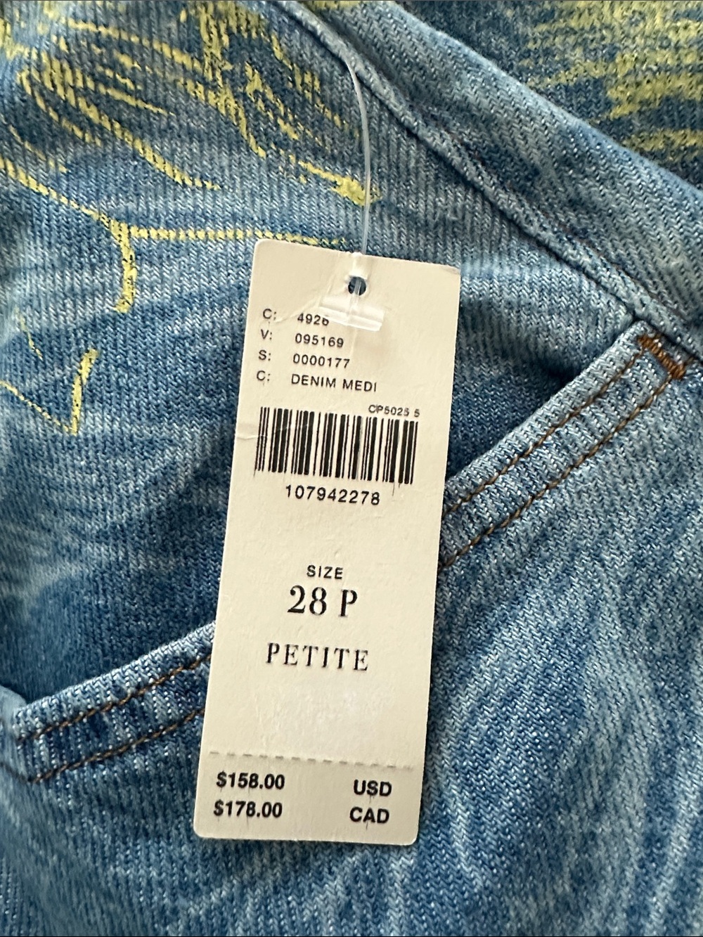 Anthropologie Pilcro Ellis Floral High-Rise Wide-Leg Drawstring Jeans (Petite) - Picture 10 of 10